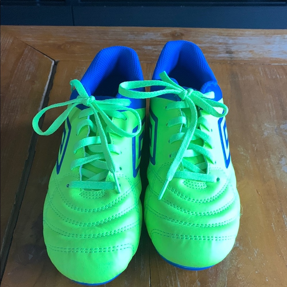 Green and Blue Soccer shoes with Textured Upper